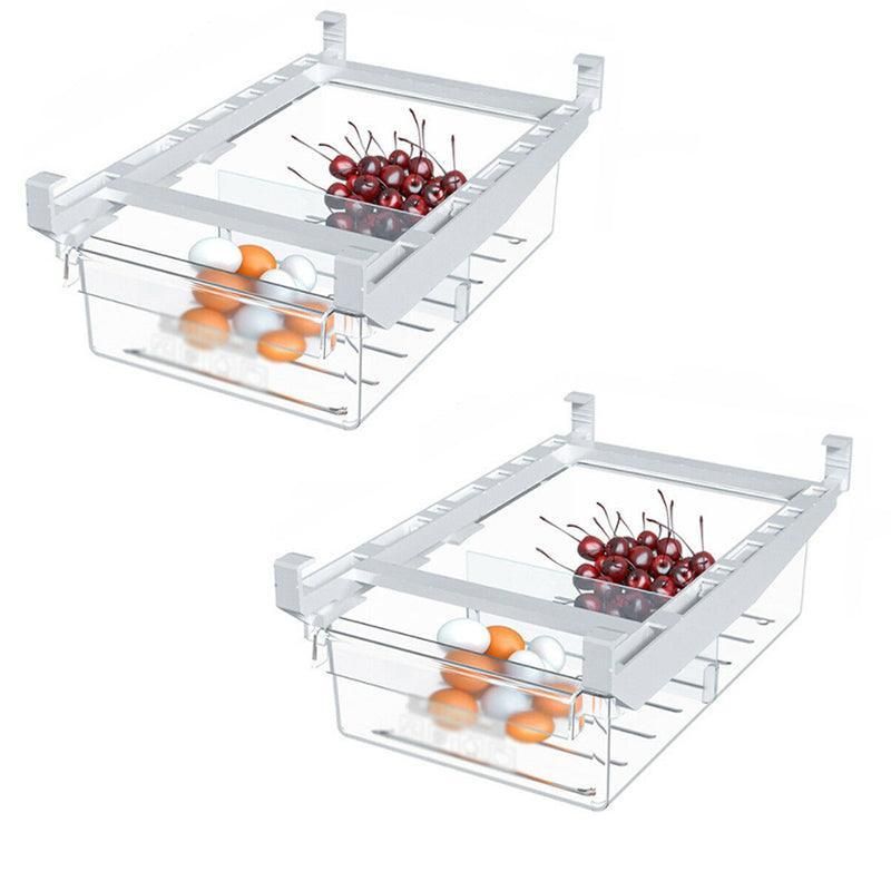2PCS Adjustable Fridge Drawer Storage Box Under Shelf Refrigerator Organizer V528-REFRIGERATORDRAWER-2PCS-454199