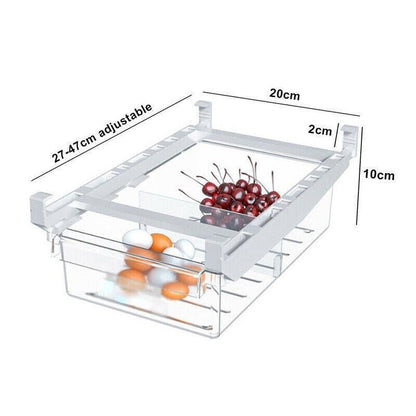 2PCS Adjustable Fridge Drawer Storage Box Under Shelf Refrigerator Organizer V528-REFRIGERATORDRAWER-2PCS-454199