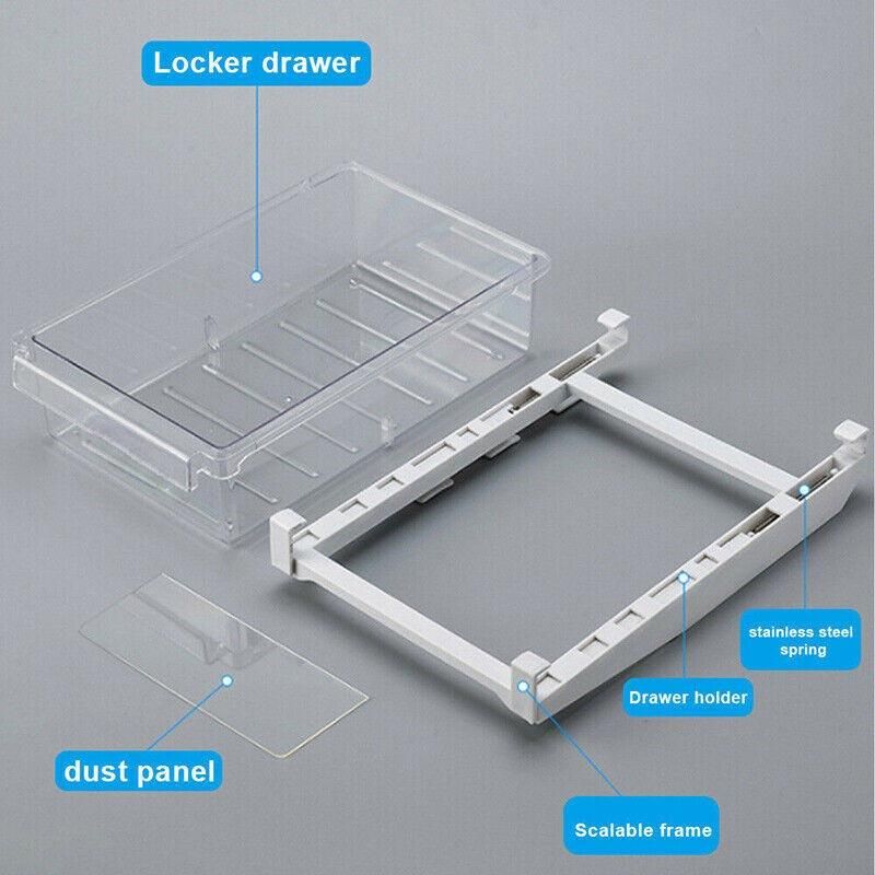 2PCS Adjustable Fridge Drawer Storage Box Under Shelf Refrigerator Organizer V528-REFRIGERATORDRAWER-2PCS-454199