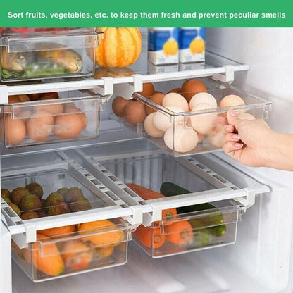 2PCS Adjustable Fridge Drawer Storage Box Under Shelf Refrigerator Organizer V528-REFRIGERATORDRAWER-2PCS-454199