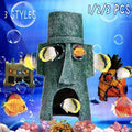 For Alien Spongebob Pineapple House Hole Fish Tank Decoration Aquarium Ornament - Plankton House V528-REFUGE-HOUSE-235755