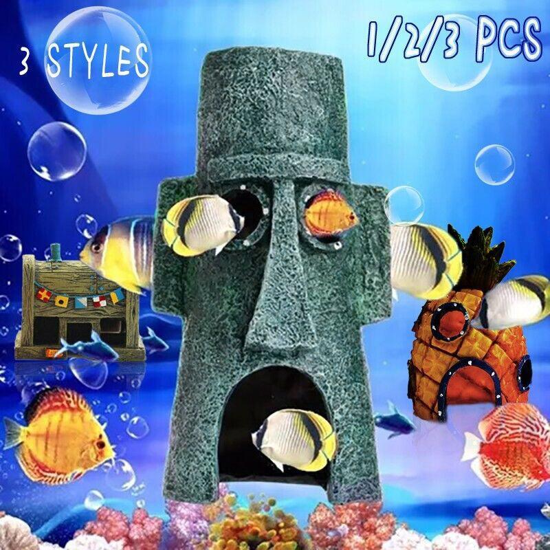 For Alien Spongebob Pineapple House Hole Fish Tank Decoration Aquarium Ornament - Plankton House V528-REFUGE-HOUSE-235755