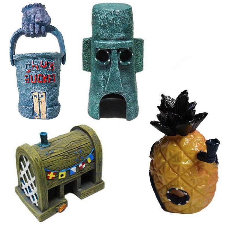 For Alien Spongebob Pineapple House Hole Fish Tank Decoration Aquarium Ornament - Plankton House V528-REFUGE-HOUSE-235755
