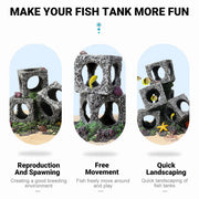 Fish Tank Shrimp Shelter House Square Stone Cave Aquarium Breeding Hiding Decor - 3 Squares V528-REFUGE-HOUSE-3-339924