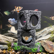 Fish Tank Shrimp Shelter House Square Stone Cave Aquarium Breeding Hiding Decor - 3 Squares V528-REFUGE-HOUSE-3-339924