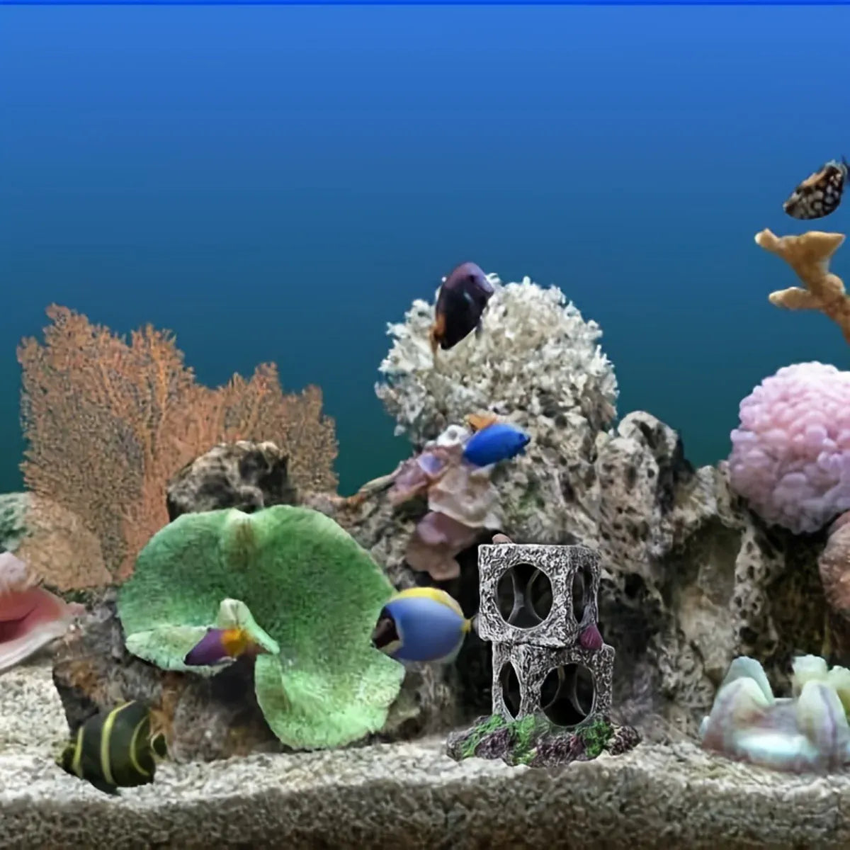 Fish Tank Shrimp Shelter House Square Stone Cave Aquarium Breeding Hiding Decor - 3 Squares V528-REFUGE-HOUSE-3-339924