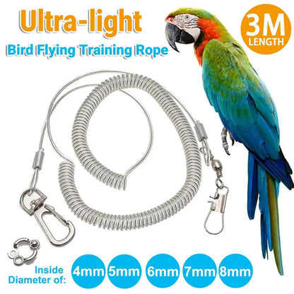 Parrot Leg Ring Anti Slip Bird Anklet Elastic Rope with Alloy Fasteners Supplies - 5mm V528-RELEASE-ROPE-5-853374