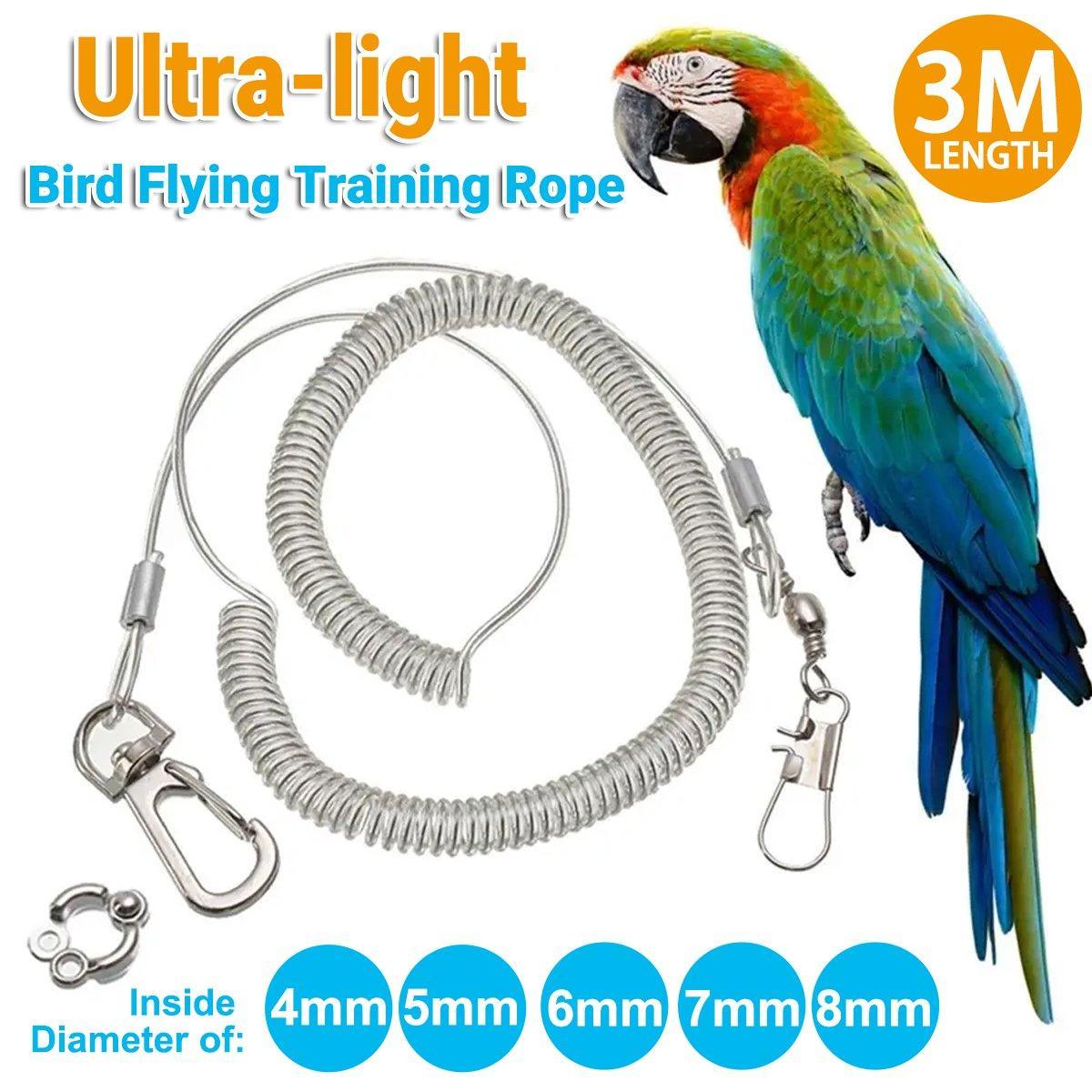 Parrot Leg Ring Anti Slip Bird Anklet Elastic Rope with Alloy Fasteners Supplies - 7mm V528-RELEASE-ROPE-7-438382