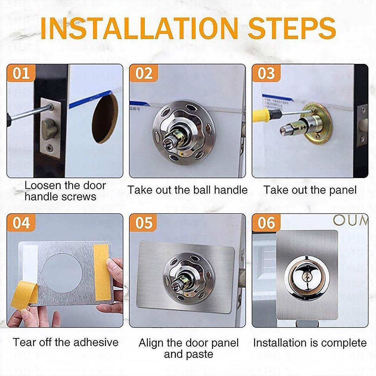 Spherical Lock Repair Plate Set Circular Door Lock Fixing Kit 2 Pieces Metal V528-REPAIR-TABLETS-2PCS-149598