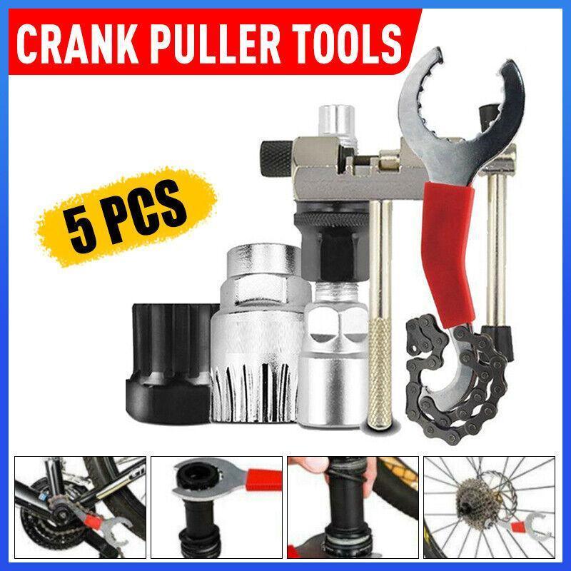 5PCS Bike Repair Tool Kit Crank Puller Chain Breaker Freewheel Bottom Bracket Remover V528-REPAIRTOOL-707421