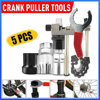 5PCS Bike Repair Tool Kit Crank Puller Chain Breaker Freewheel Bottom Bracket Remover V528-REPAIRTOOL-707421
