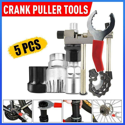 5PCS Bike Repair Tool Kit Crank Puller Chain Breaker Freewheel Bottom Bracket Remover V528-REPAIRTOOL-707421