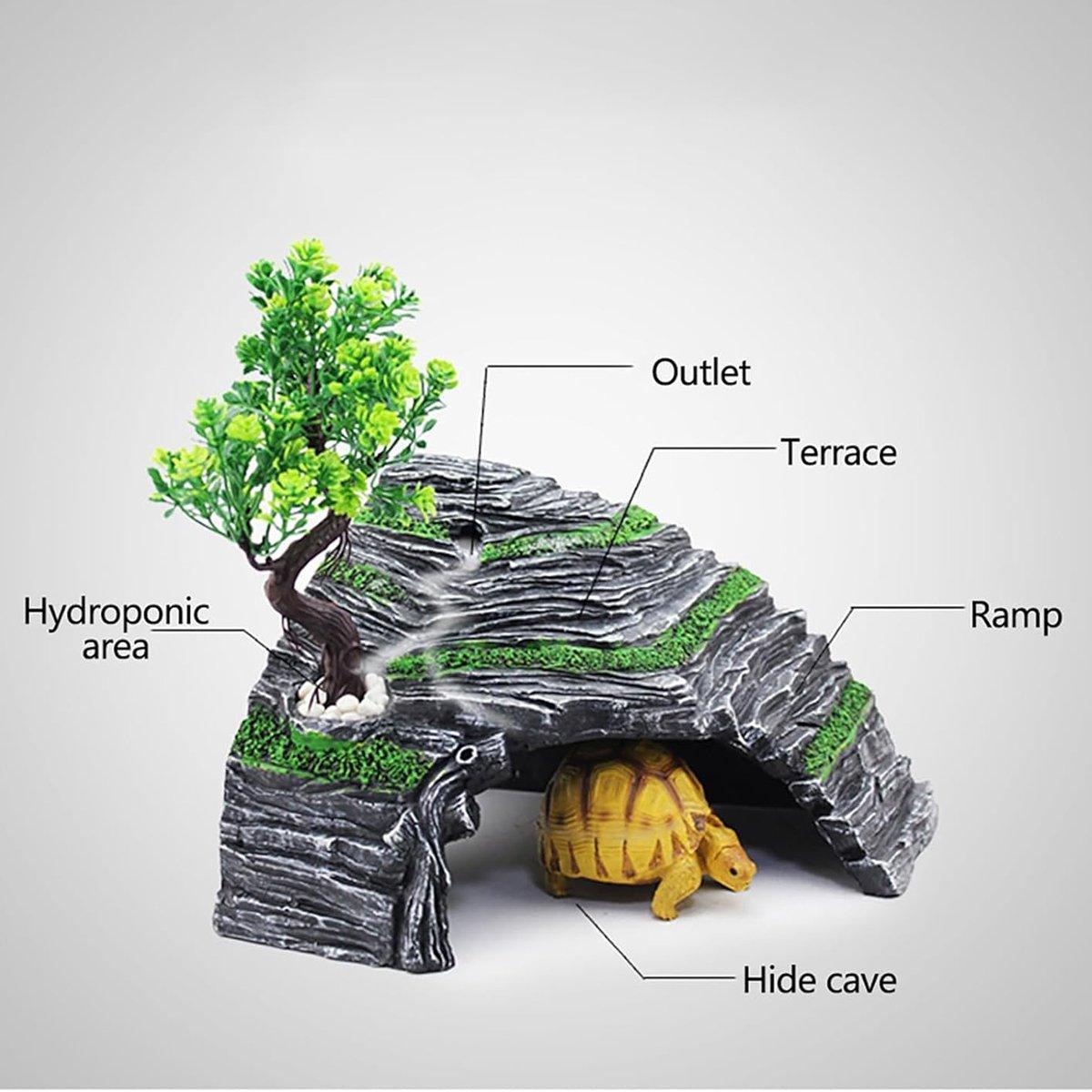 Reptile Hide House Nest Cave Sundeck Shelter for Pets Lizard Snake Habitat V528-REPTILE-CAVE-815528