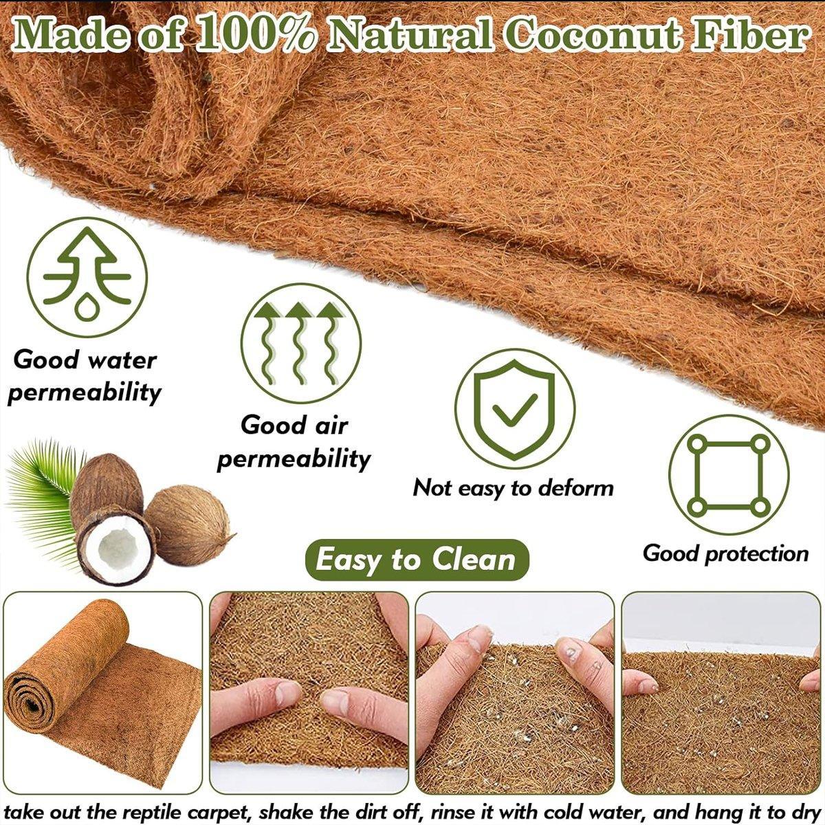Reptile Terrarium Liner Coconut Fiber Mat Tortoise Carpet Pet Hamster Bedding - 50x30cm V528-REPTILE-MAT-30X50CM-937105