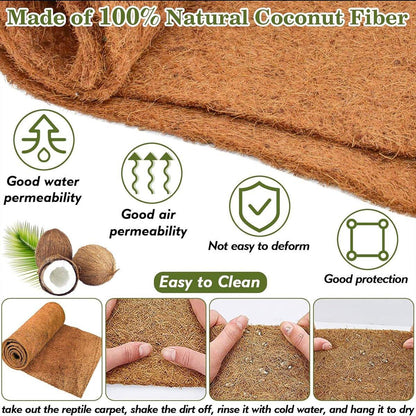 Reptile Terrarium Liner Coconut Fiber Mat Tortoise Carpet Pet Hamster Bedding - 50x30cm V528-REPTILE-MAT-30X50CM-937105