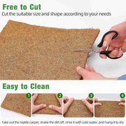 Reptile Terrarium Liner Coconut Fiber Mat Tortoise Carpet Pet Hamster Bedding - 50x30cm V528-REPTILE-MAT-30X50CM-937105