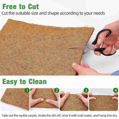 Reptile Terrarium Liner Coconut Fiber Mat Tortoise Carpet Pet Hamster Bedding - 50x30cm V528-REPTILE-MAT-30X50CM-937105
