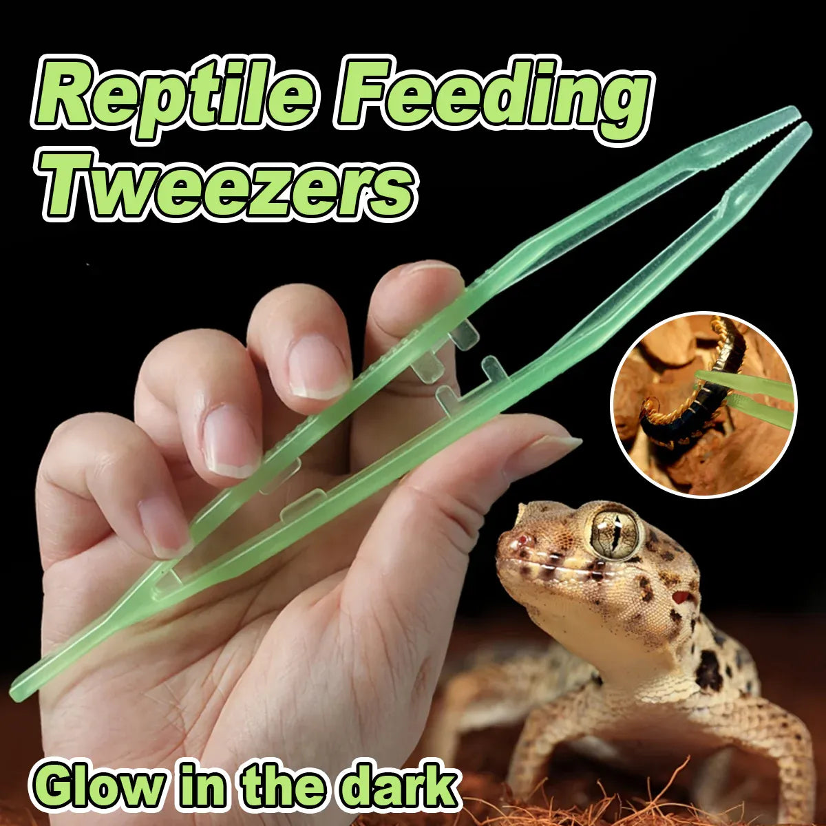 18cm Plastic Luminous Tweezer Feeding Tongs Straight for Reptile Feeder White V528-REPTILE-TWEEZERS-LUMINOUS-287045
