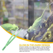 18cm Plastic Luminous Tweezer Feeding Tongs Straight for Reptile Feeder White V528-REPTILE-TWEEZERS-LUMINOUS-287045