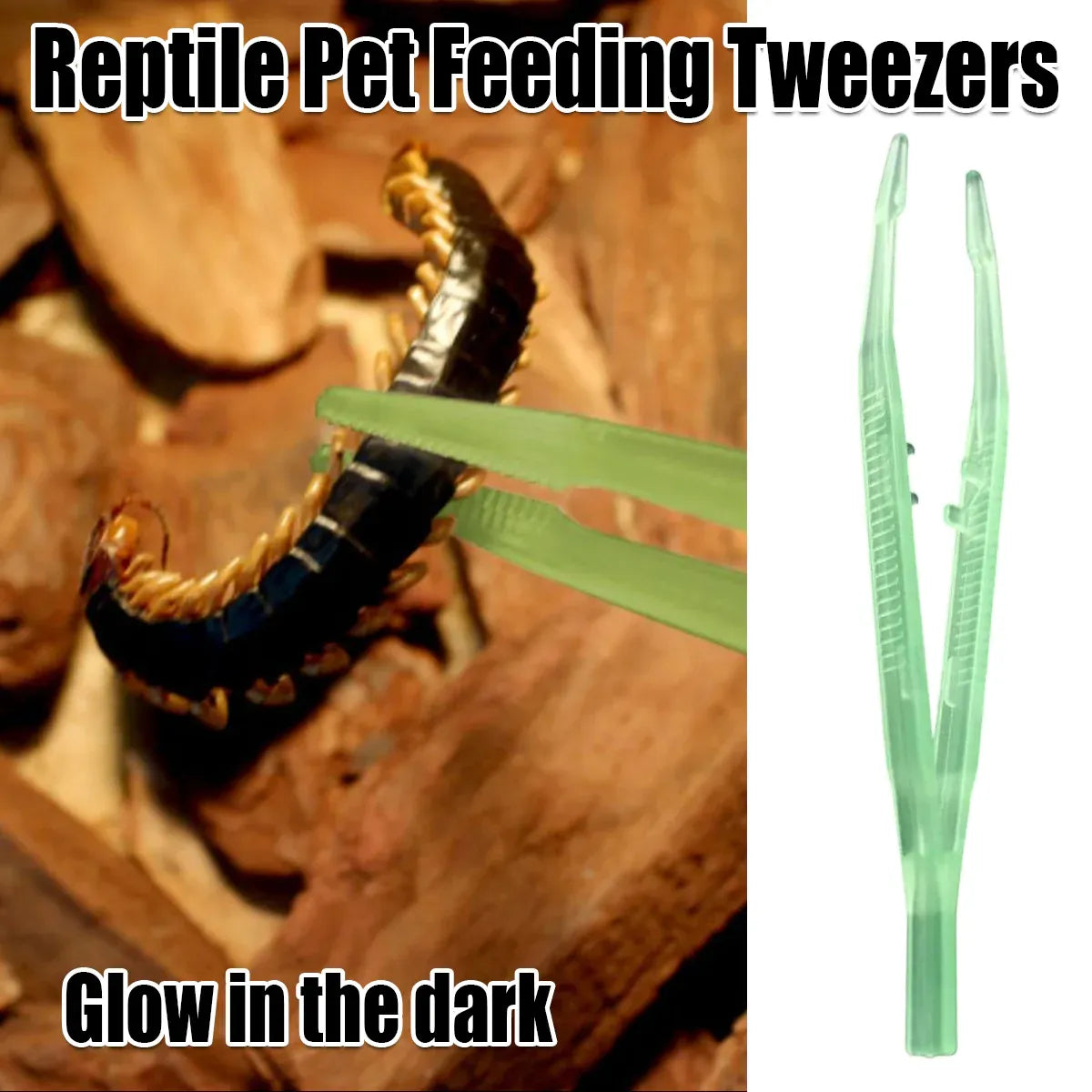 18cm Plastic Luminous Tweezer Feeding Tongs Straight for Reptile Feeder White V528-REPTILE-TWEEZERS-LUMINOUS-287045