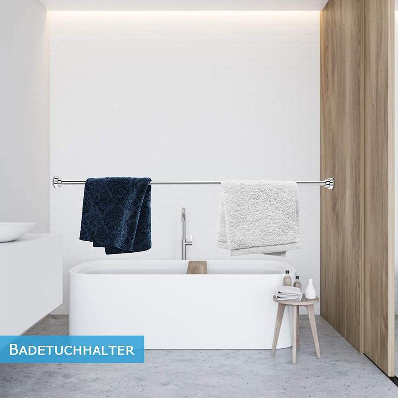 Adjustable Tension Rod Extendable Rack Shower Wind Curtain Closet Pole 50-160cm - 105-160cm V528-RETRACTABLEDRYINGRACK-100CM-459327