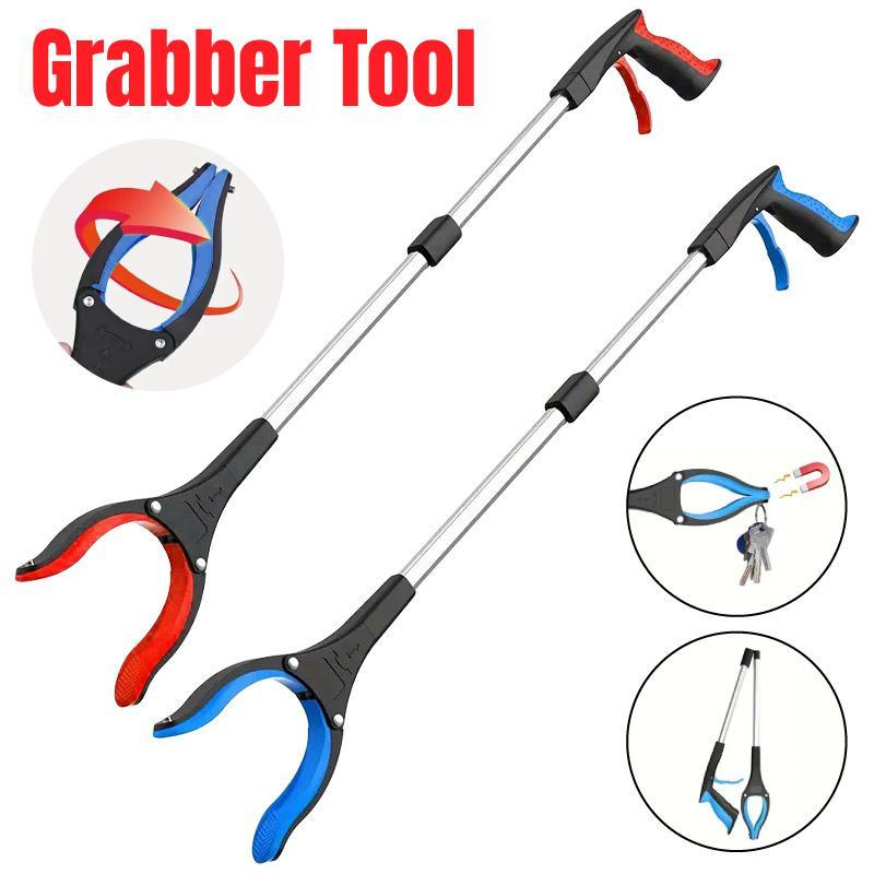 Folding Rubbish Picker Clip Hygiene Trash Grabber Long Handle Waste Cleaner Tool - Red V528-RETRIEVER-RED-697974