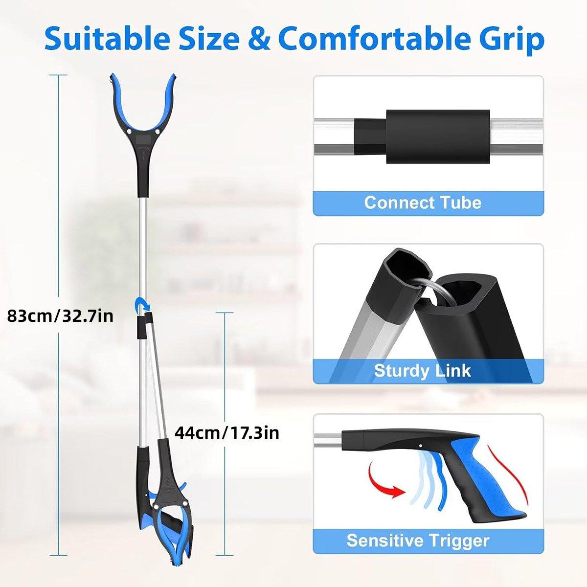Folding Rubbish Picker Clip Hygiene Trash Grabber Long Handle Waste Cleaner Tool - Red V528-RETRIEVER-RED-697974