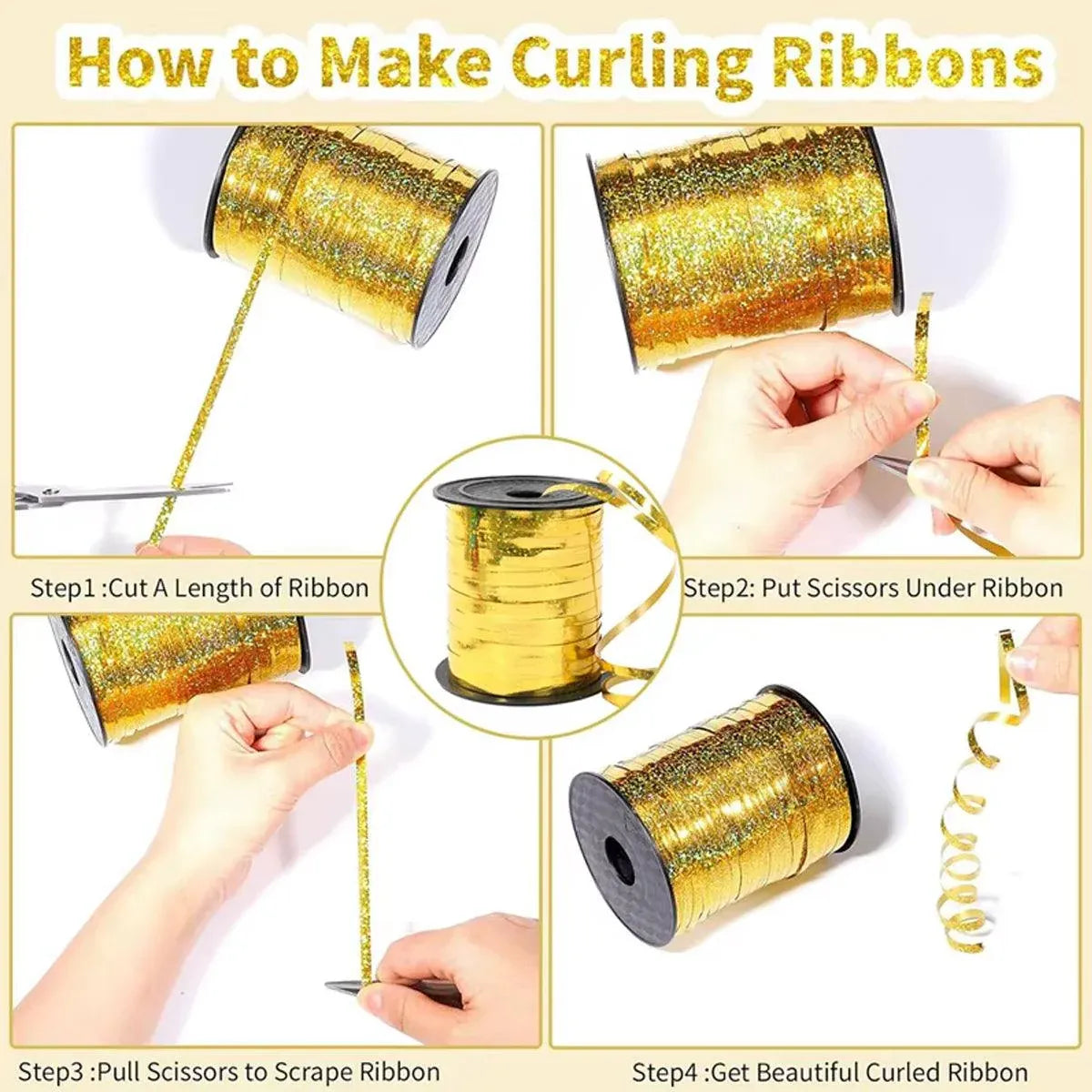 5mm Balloon Ribbon Curling Party String Gift Wrap Decoration Birthday Wedding - Bright-Silver V528-RIBBON-BRIGHT-SILVER-813598