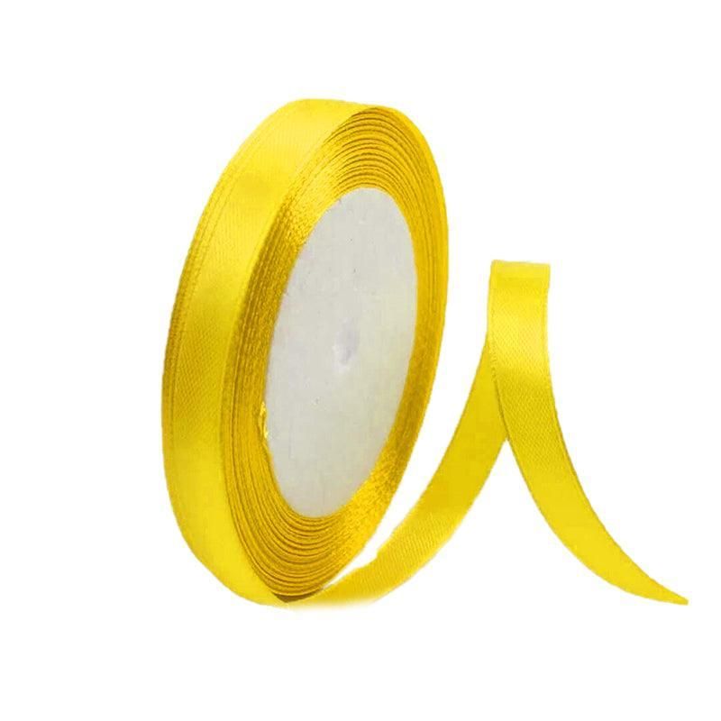 10mm Width Satin Hair Ribbon Wedding Party Decoration Gift Banquet 22m - Golden Yellow V528-RIBBON-BRIGHTYELLOW22M-398944