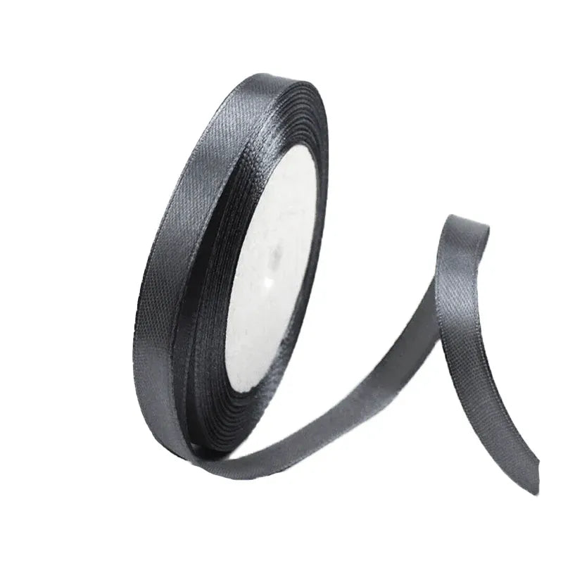 10mm Width Satin Hair Ribbon Wedding Party Decoration Gift Banquet 3m - Dark Grey V528-RIBBON-DARKGREY3M-241252