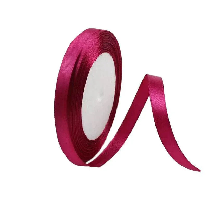 10mm Width Satin Hair Ribbon Wedding Party Decoration Gift Banquet 5m - Deep Rose Red V528-RIBBON-DARKRED5M-959722