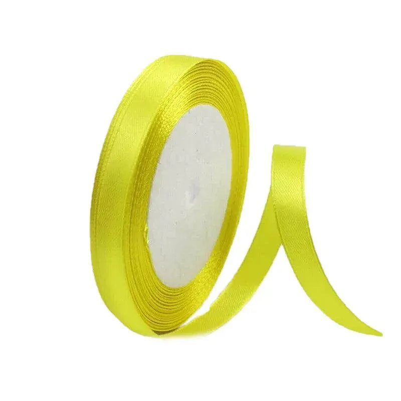 10mm Width Satin Hair Ribbon Wedding Party Decoration Gift Banquet 22m - Lemon Yellow V528-RIBBON-LEMONYELLOW22M-971813