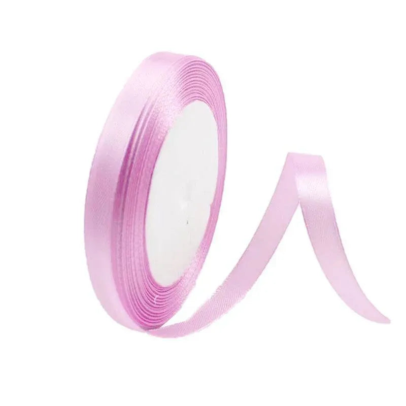10mm Width Satin Hair Ribbon Wedding Party Decoration Gift Banquet 5m - Pink Purple V528-RIBBON-PINKPURPLE5M-993552