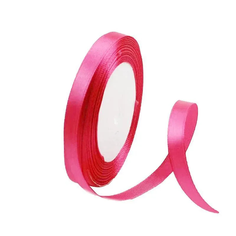10mm Width Satin Hair Ribbon Wedding Party Decoration Gift Banquet 5m - Rose Red V528-RIBBON-ROSERED5M-328532