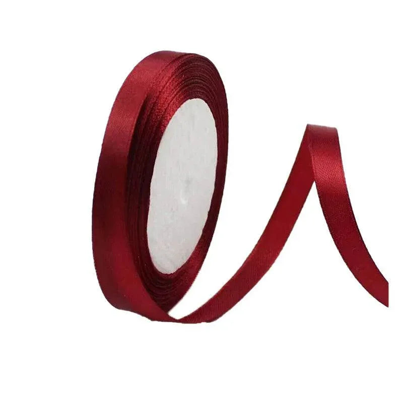 10mm Width Satin Hair Ribbon Wedding Party Decoration Gift Banquet 3m - Wine Red V528-RIBBON-WINERED3M-825163