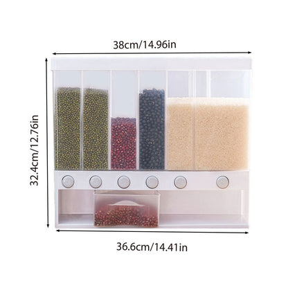 Wall-mounted Automatic Rice Dispenser Sealed Grain Plastic Storage Tank Grain V528-RICE-BUCKET-291100