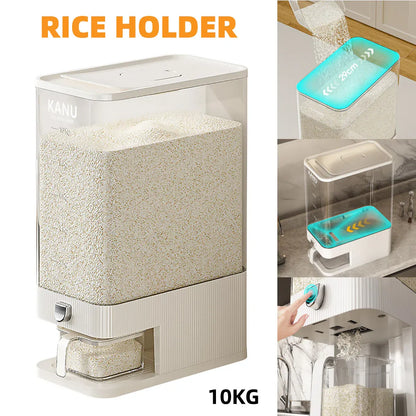 Rice Cereal Dispenser 10KG Grain Container Auto Food Storage Box Measuring Cup V528-RICE-BUCKET-344941