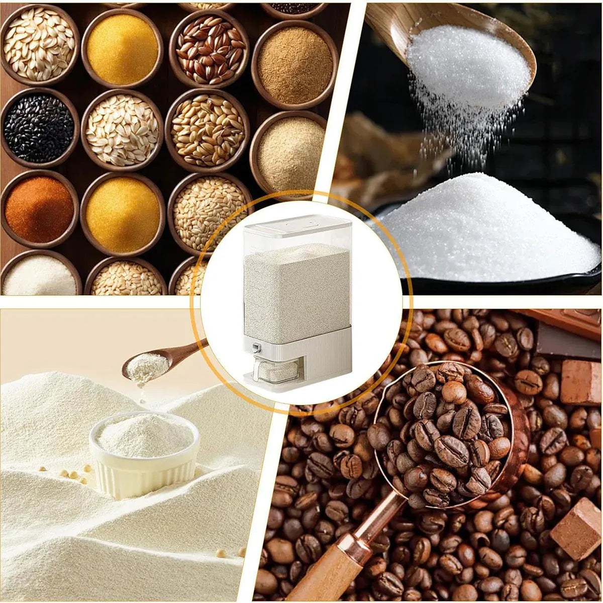 Rice Cereal Dispenser 10KG Grain Container Auto Food Storage Box Measuring Cup V528-RICE-BUCKET-344941
