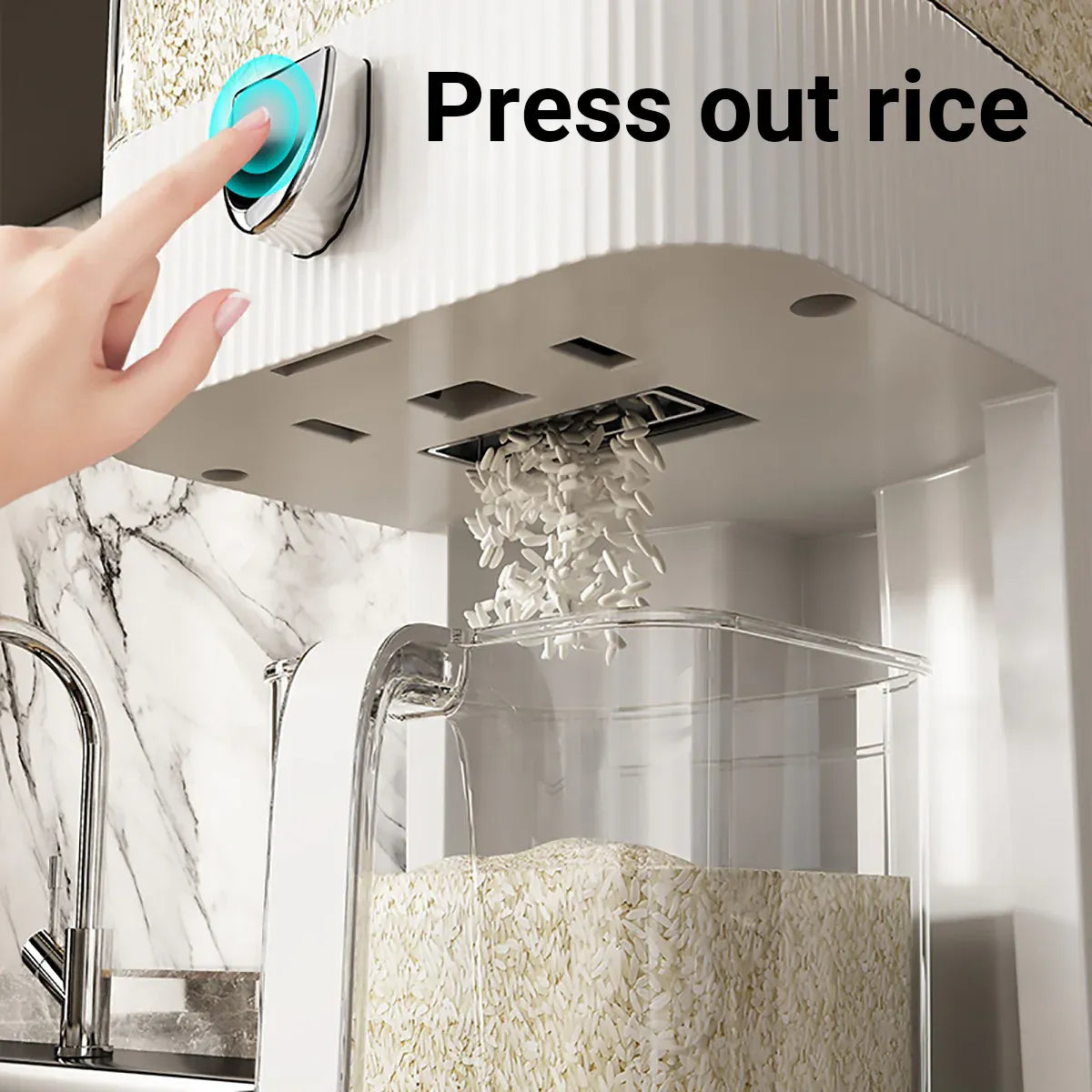 Rice Cereal Dispenser 10KG Grain Container Auto Food Storage Box Measuring Cup V528-RICE-BUCKET-344941