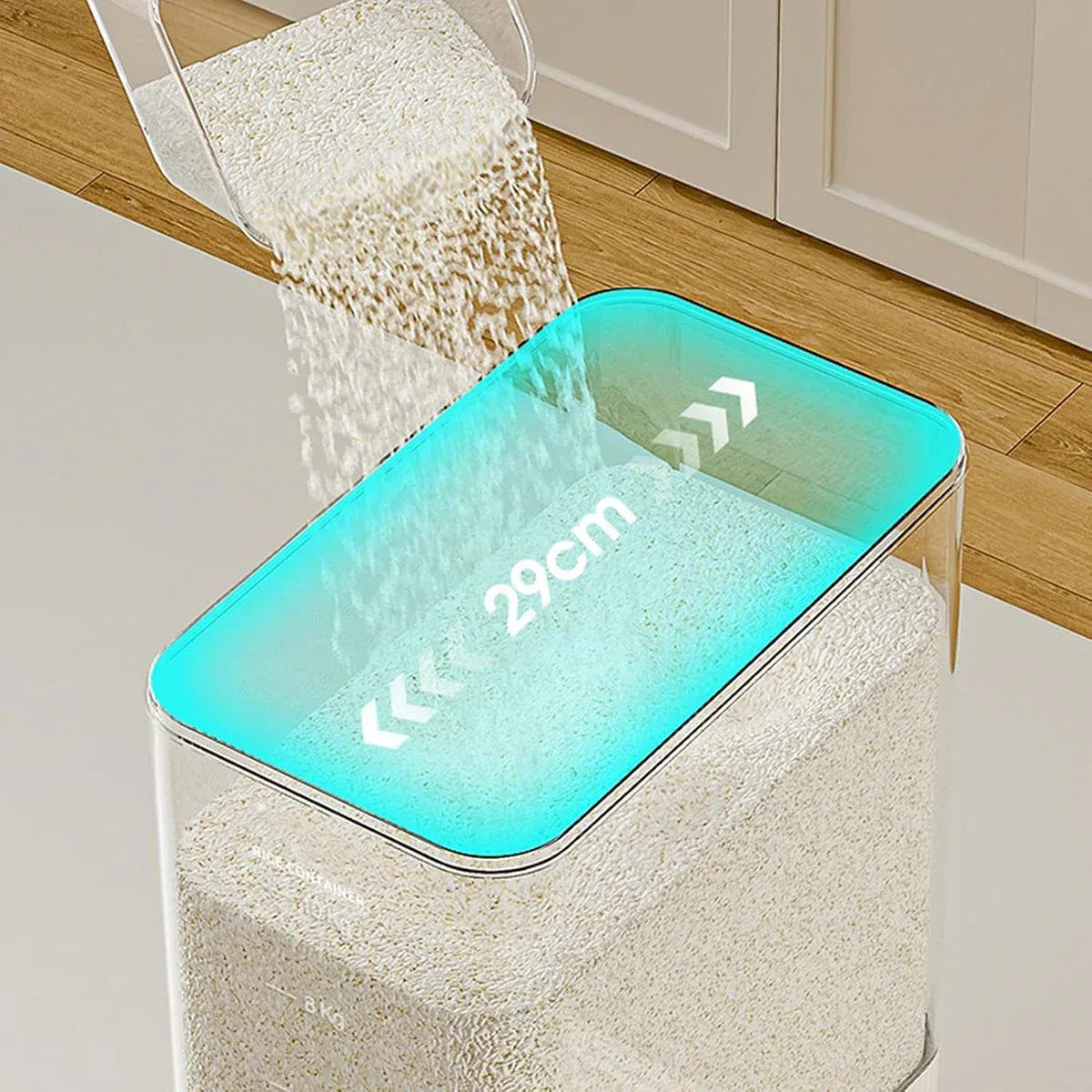 Rice Cereal Dispenser 10KG Grain Container Auto Food Storage Box Measuring Cup V528-RICE-BUCKET-344941