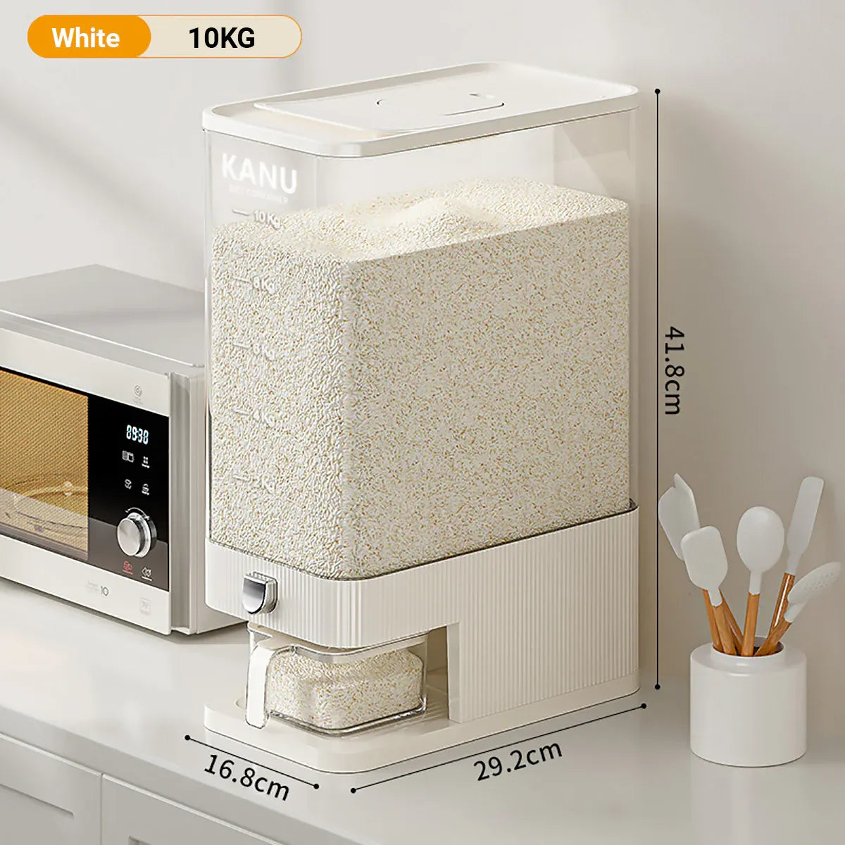 Rice Cereal Dispenser 10KG Grain Container Auto Food Storage Box Measuring Cup V528-RICE-BUCKET-344941