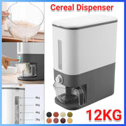 12Kg Automatic Grain Dispenser Cereal Rice Storage Box Kitchen Food Container V528-RICE-CONTAINER-GREY-390114
