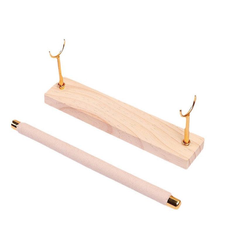 Simple Wooden Jewellery Organizer Rack Ring Display Stand for Rings Earrings - Single