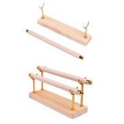 Simple Wooden Jewellery Organizer Rack Ring Display Stand for Rings Earrings - Double
