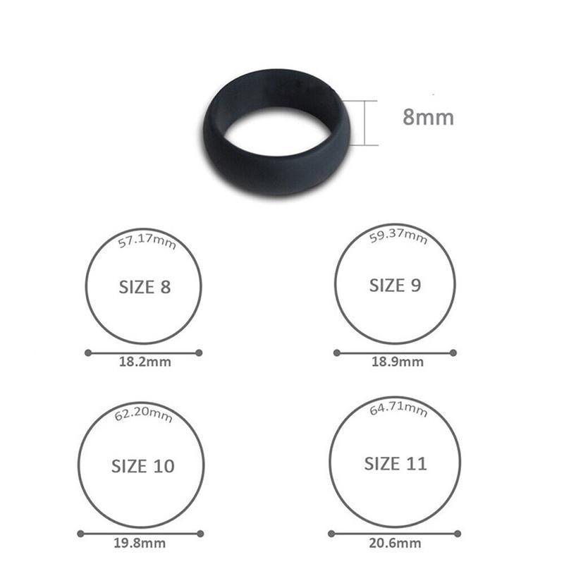 Silicone Rubber Ring Bands 3Pcs - 9