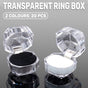 20pcs Acrylic Octagonal Jewelry Ring Earrings Box Transparent Display Cases - White V528-RING-BOX-20PCS-WHITE-930565