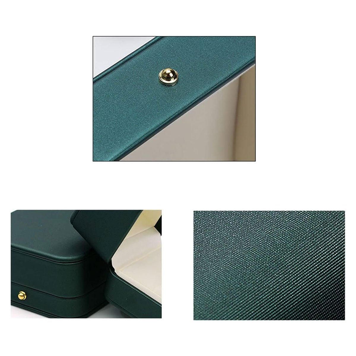 Dark Green Jewelry Box Ring Box Pair Compact Storage Box for Rings Accessories V528-RING-BOX-GREEN-419251