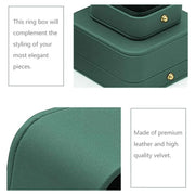 Dark Green Jewelry Box Ring Box Pair Compact Storage Box for Rings Accessories V528-RING-BOX-GREEN-419251