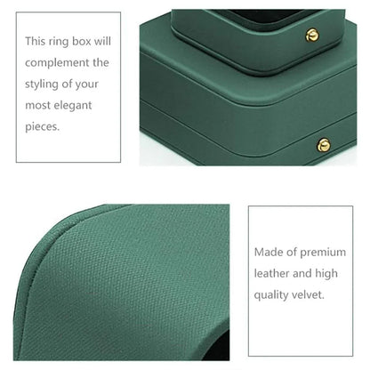 Dark Green Jewelry Box Ring Box Pair Compact Storage Box for Rings Accessories V528-RING-BOX-GREEN-419251