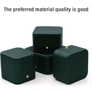 Dark Green Jewelry Box Ring Box Pair Compact Storage Box for Rings Accessories V528-RING-BOX-GREEN-419251